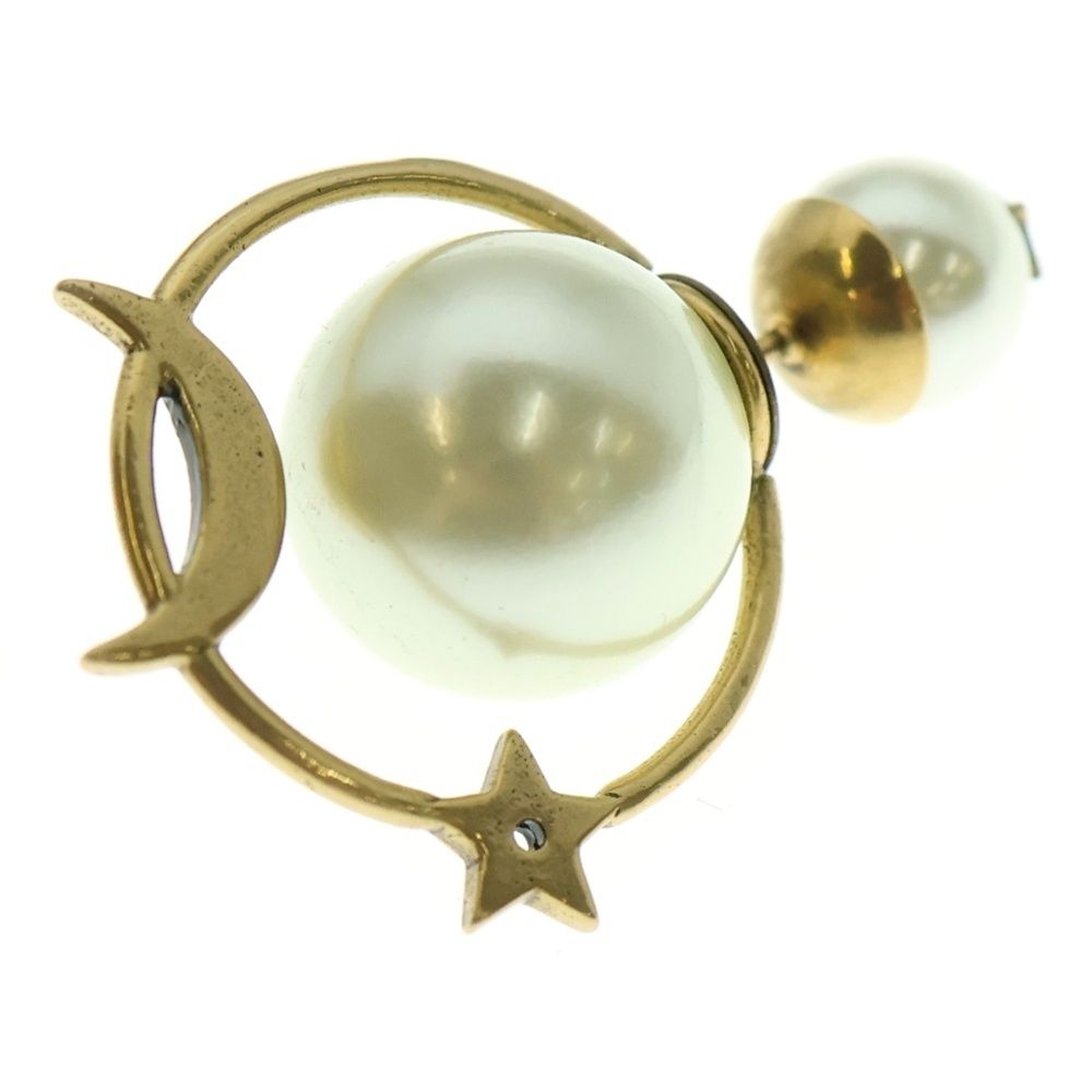 DIOR ディオール トライバル 惑星 スターモチーフ パールピアス ホワイト ゴールド