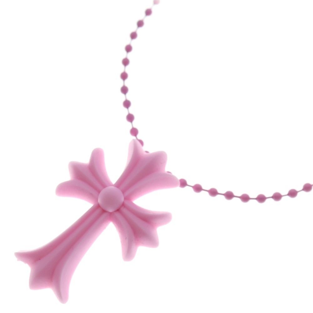 CHROME HEARTS クロムハーツ RUBBER CH CRS SML スモールCHクロス ラバーネックレス シリコン ピンク BCA306