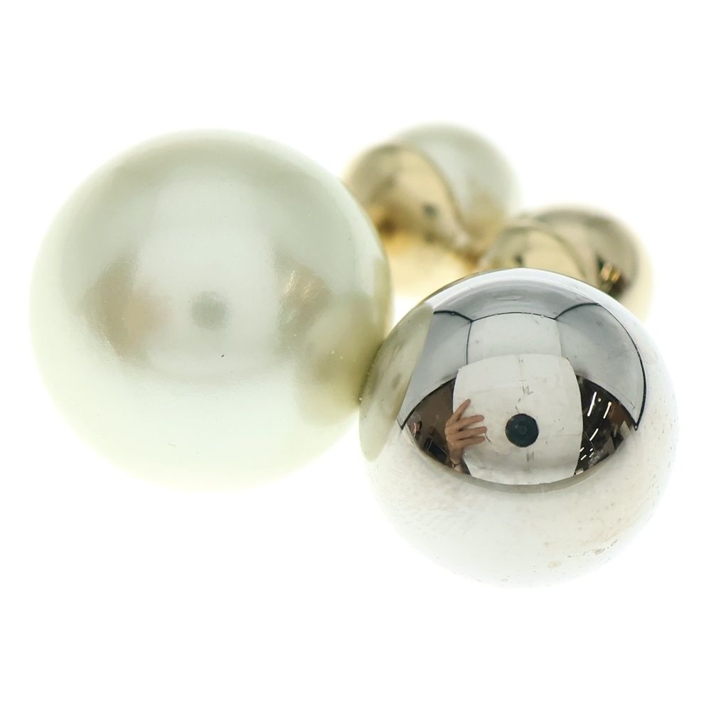 DIOR ディオール トライバル パールモチーフピアス ホワイト×シルバー×ゴールド