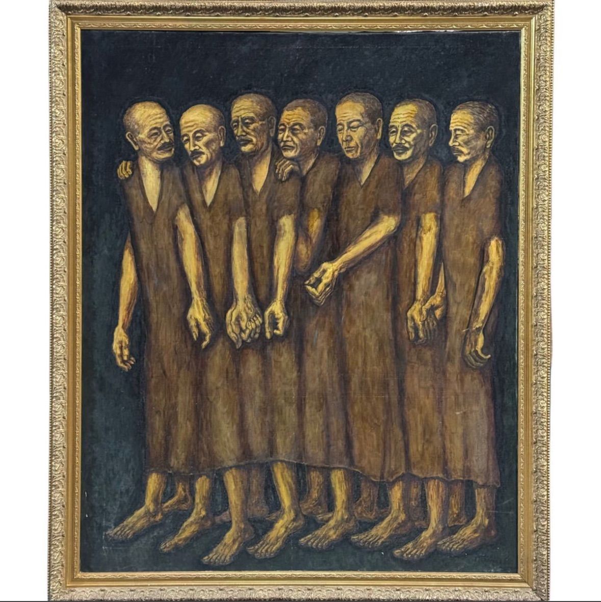 寺中靖直 A級七人の死 油彩 F 100号 大作 人物画 1955年制作 和歌山県出身 反戦平和をテーマとした作品が多い 寺中美術館所蔵