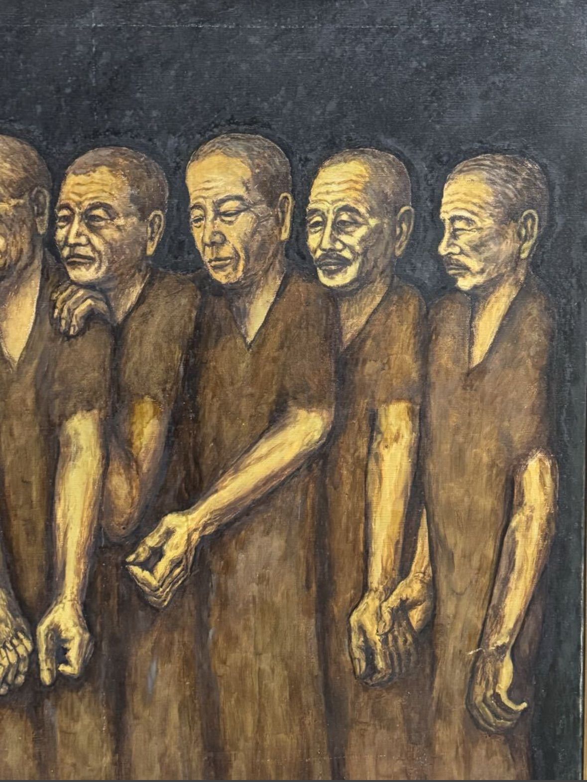寺中靖直 「A級七人の死」油彩 F100号 大作 人物画 1955年制作 和歌山
