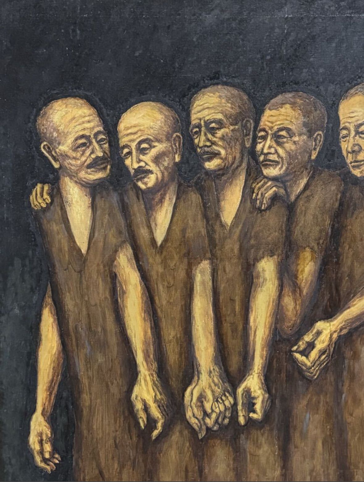 寺中靖直 「A級七人の死」油彩 F100号 大作 人物画 1955年制作 和歌山