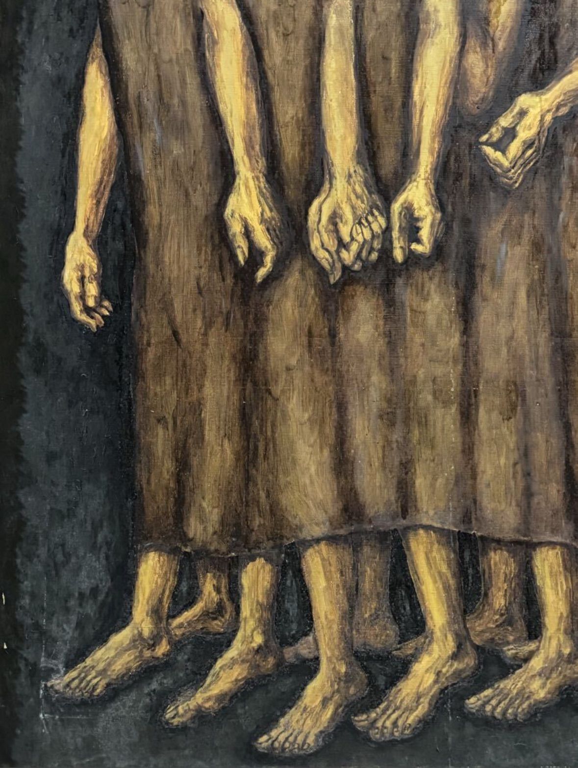 寺中靖直 「A級七人の死」油彩 F100号 大作 人物画 1955年制作 和歌山