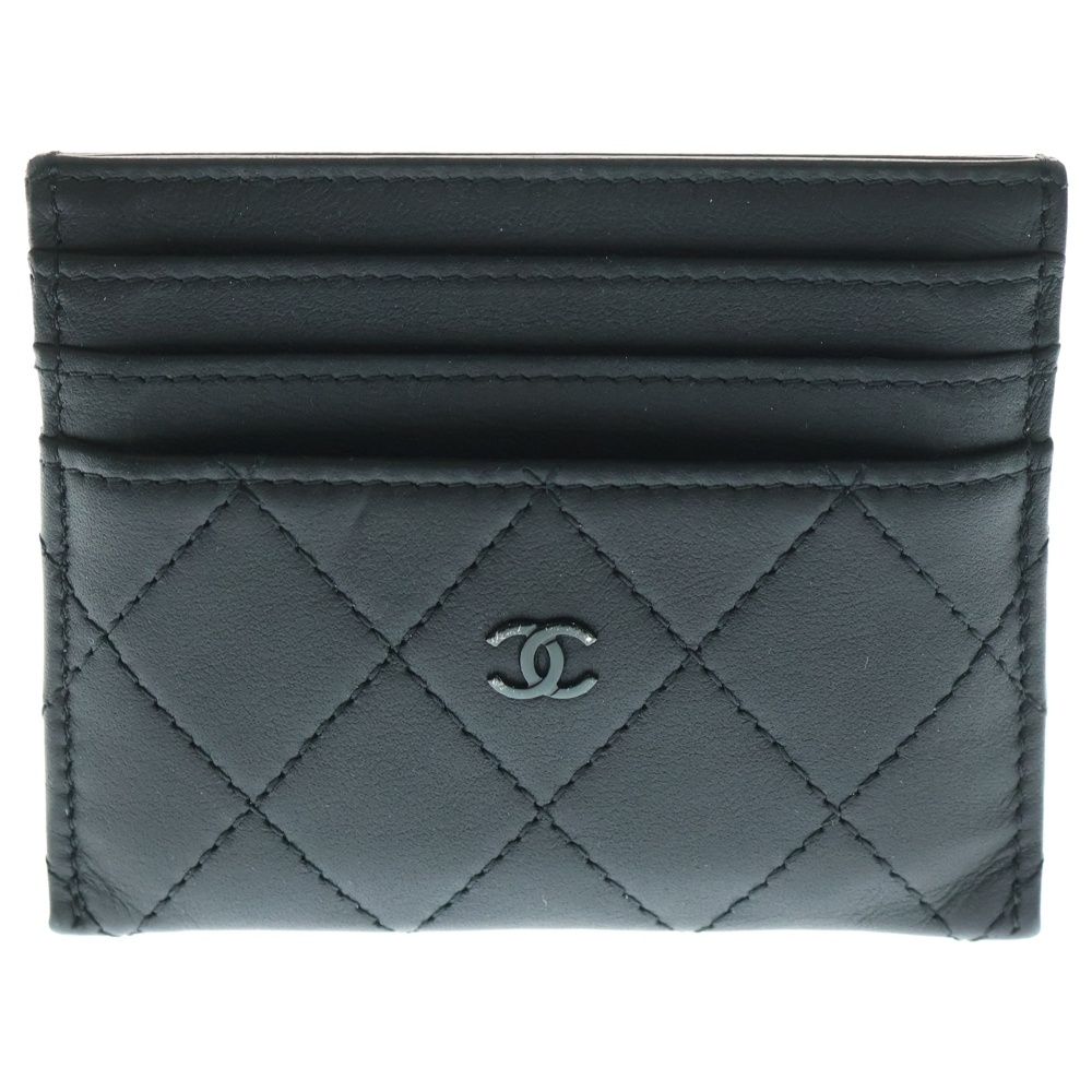 CHANEL シャネル マトラッセ カードケース 名刺入れ フラグメントケース ブラック カーフスキン AP4380B