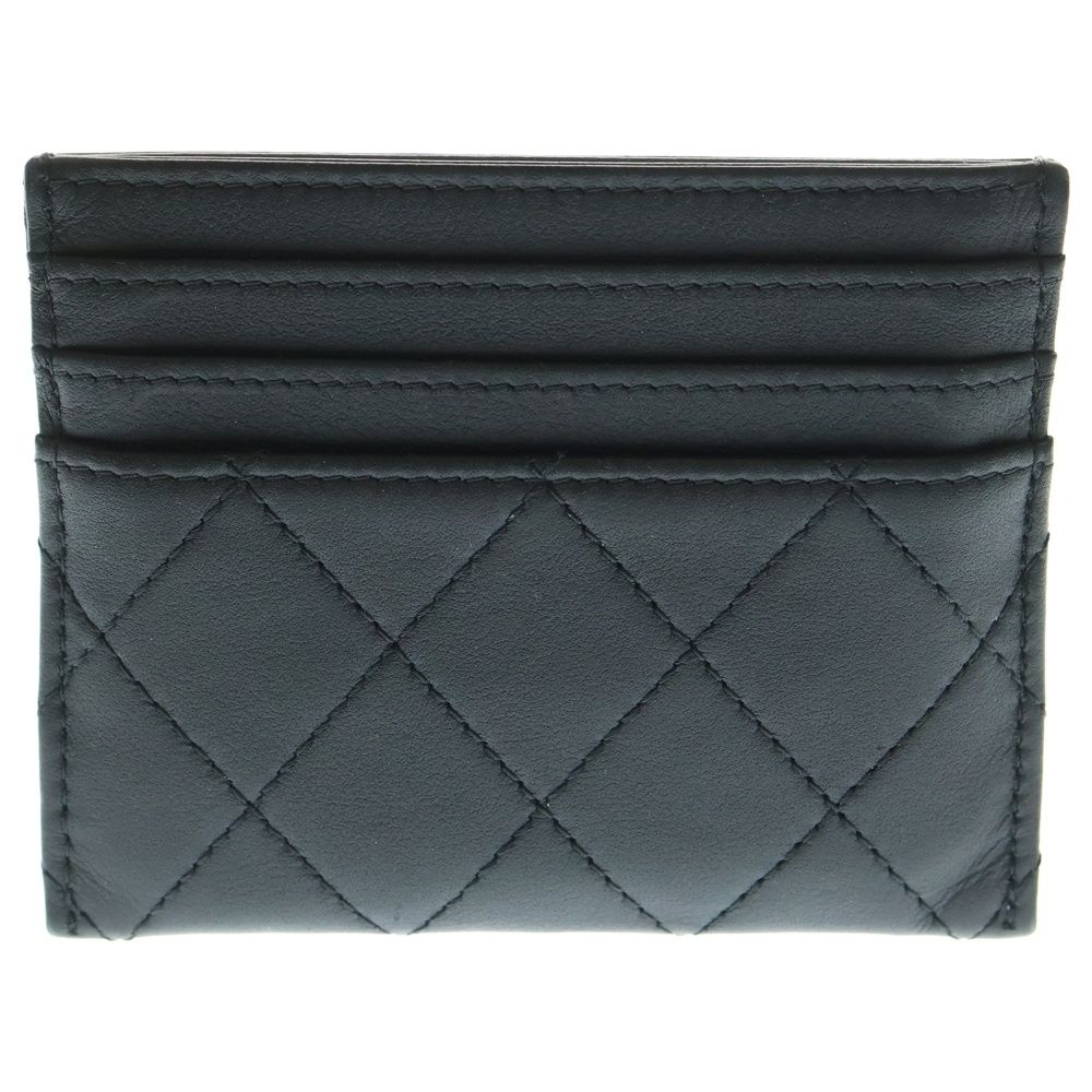 CHANEL シャネル マトラッセ カードケース 名刺入れ フラグメントケース ブラック カーフスキン AP 4380 B