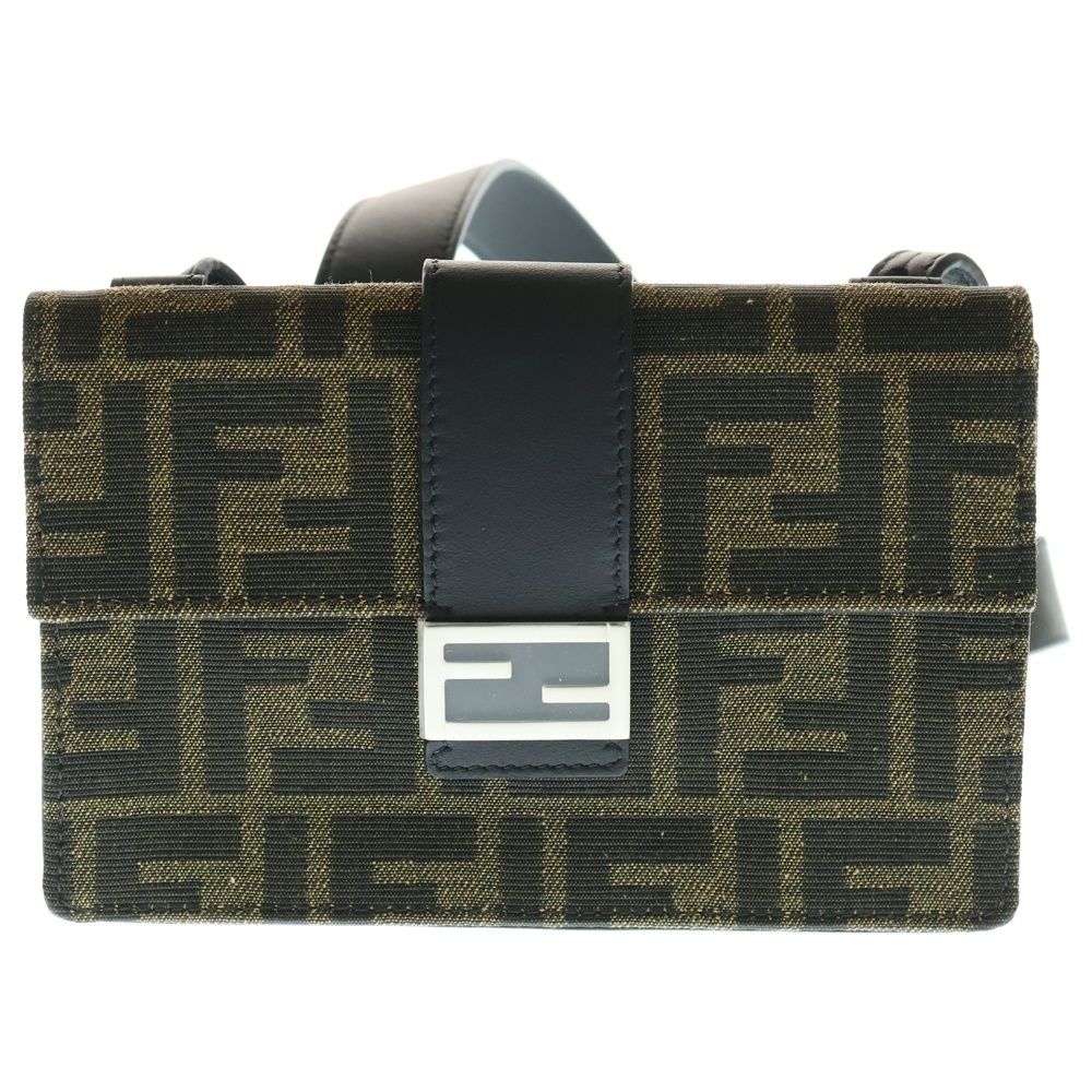 FENDI (フェンディ) バゲット スリム クラッチ ブラウン FFジャカード