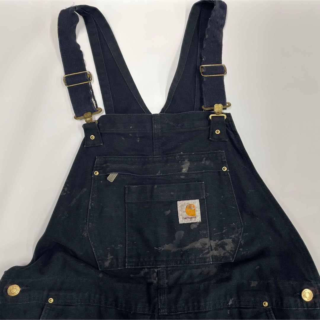 Carhartt カーハート 中綿ダックオーバーオール ペイント付 ブラック L
