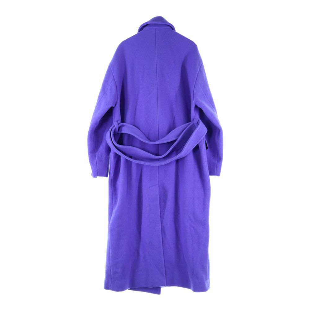 MSGM エムエスジーエム ウール ダブルブレスト ピークドラペル チェスター ロングコート パープル