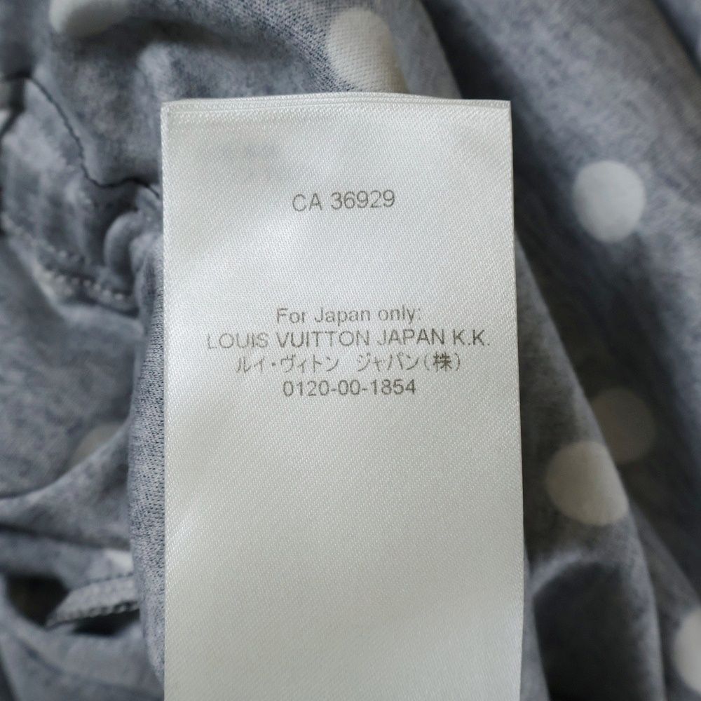 LOUIS VUITTON ルイヴィトン 22 SS ポルカドット総柄 チェーン ドローストリング クルーネック 半袖 ジャージー ミディアム ワンピース カットソー ブラック レディース RW 221 B OB 5 FMJD 96 ひざ丈ワンピース ワンピース