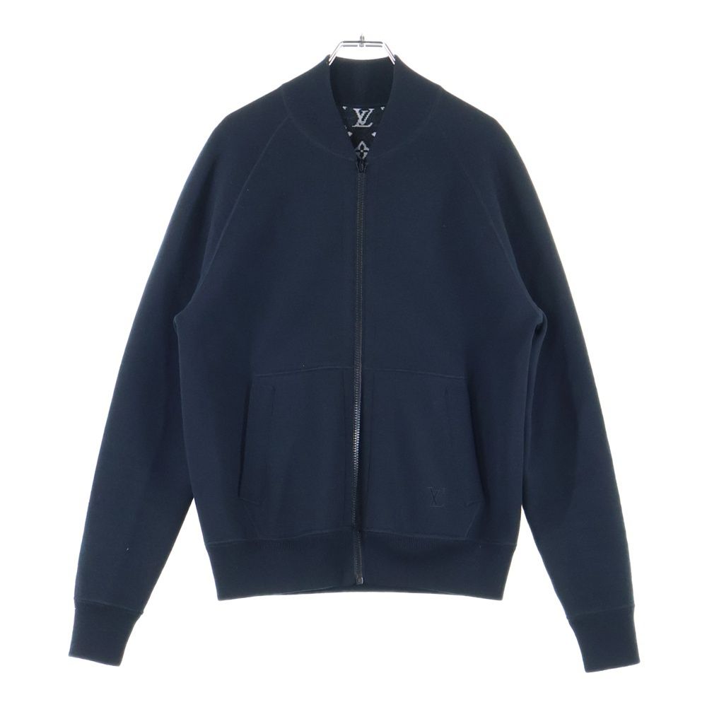 LOUIS VUITTON ルイヴィトン 21SS リバーシブル モノグラム トラックブルゾン ウールニット ジップアップ ボンバージャケット ブラック RM211M ZMA HKN05W