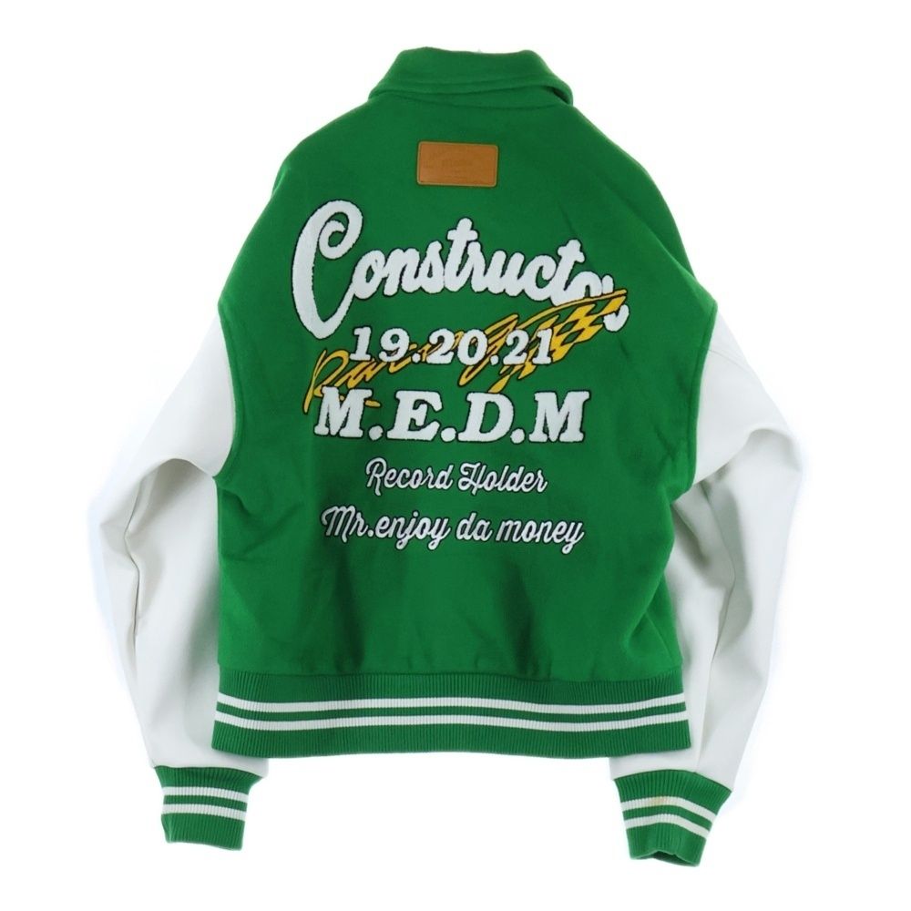 MR.ENJOY DA MONEY ミスター エンジョイ ダ マネー ミスターエンジョイダマネー 3TH ANNIVERSARY STADIUM JACKET MEDM00213 3周年記念 スタジアムジャケット スタジャン グリーン ホワイト