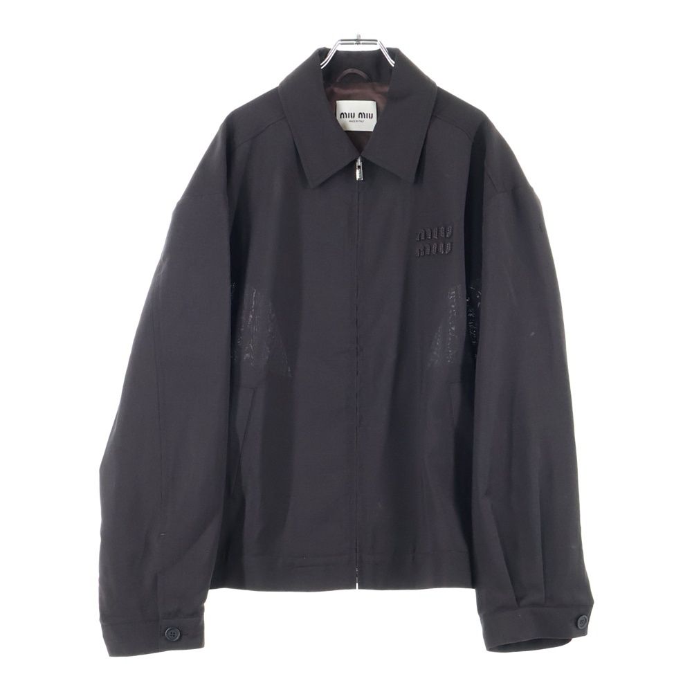 miumiu ミュウミュウ 24SS ロゴワッペン ジップアップジャケット ML1041 ブラウン