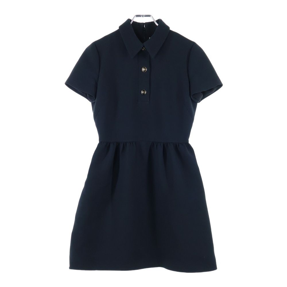 DIOR ディオール CDロゴボタン 半袖 ポロシャツ ミニ ワンピース ブラック レディース 111R07A1166