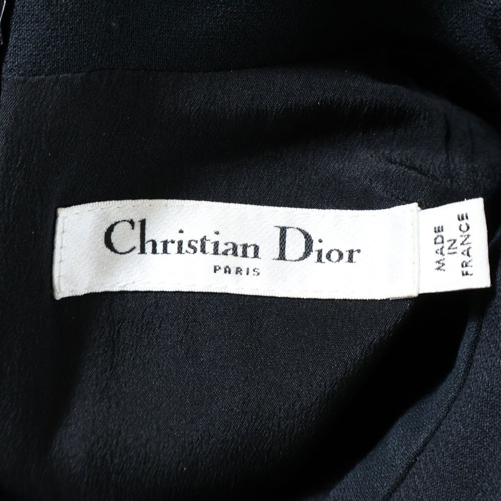  DIOR ディオール CDロゴボタン 半袖 ポロシャツ ミニ ワンピース ブラック レディース ひざ丈ワンピース ワンピース