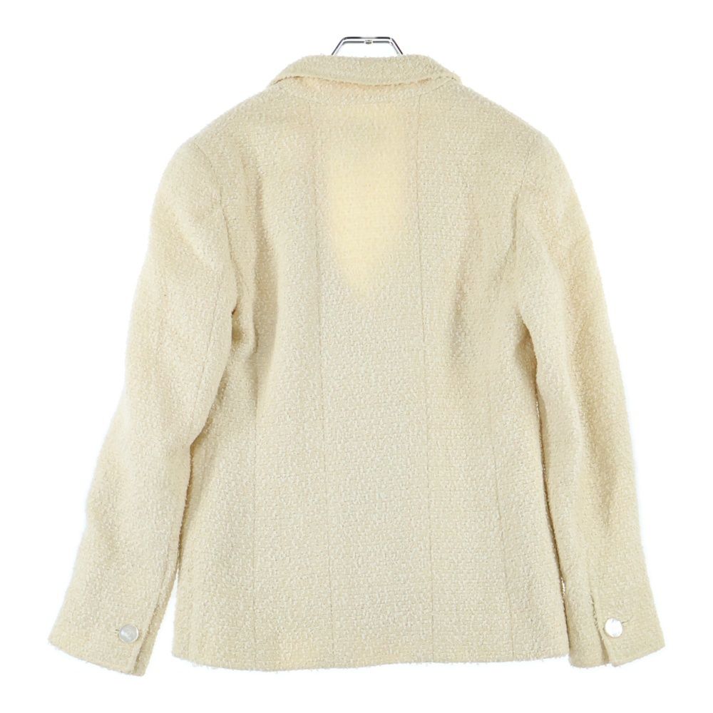 CHANEL シャネル 98C クルーズ ココマーク シェルボタン ウールツイード 2B テーラードジャケット アイボリー レディース P09942V06208