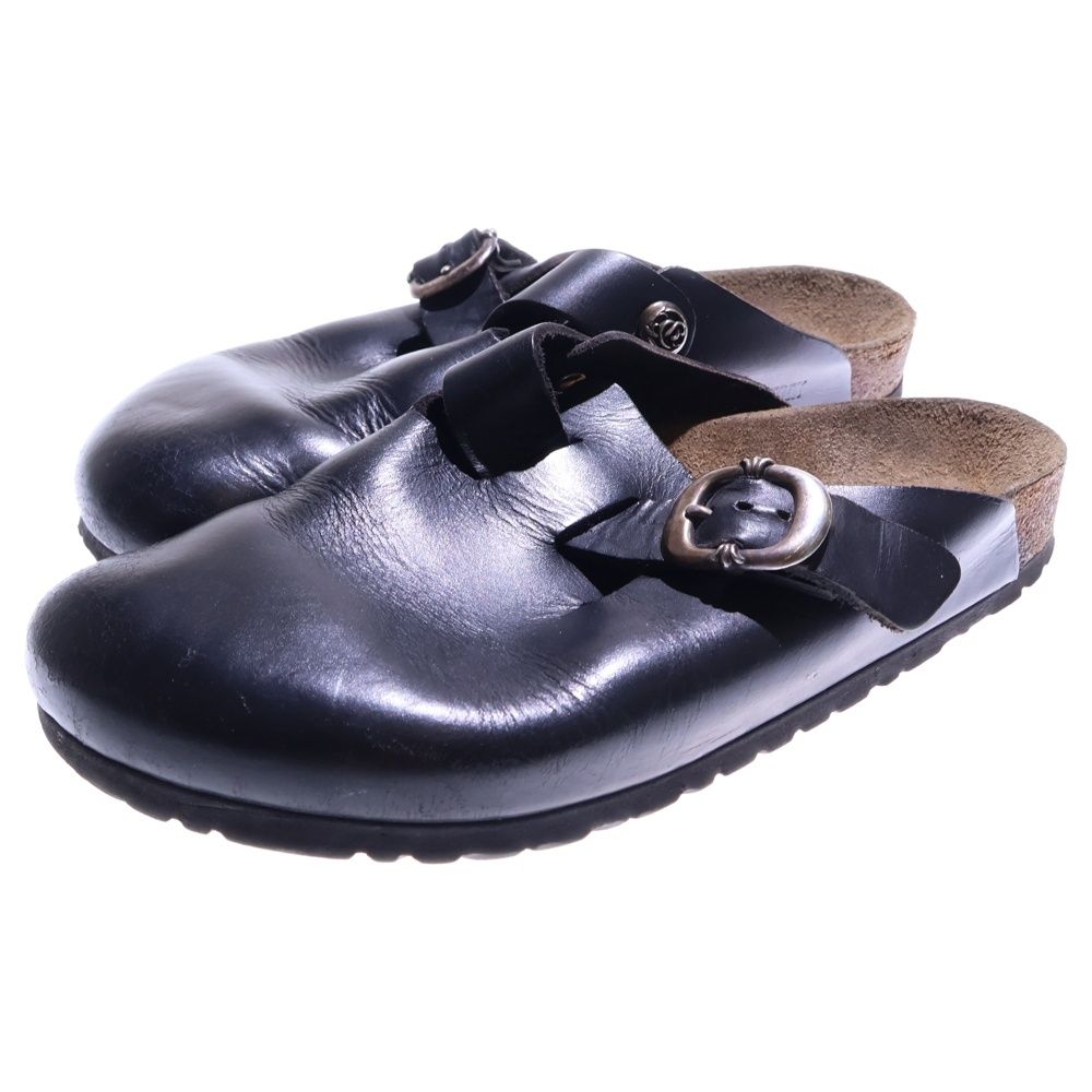 CHROME HEARTS クロムハーツ ×BIRKENSTOCK BOSTON ビルケンシュトック ボストン ガンスリンガー ローズ レザーサンダル ブラック シルバー