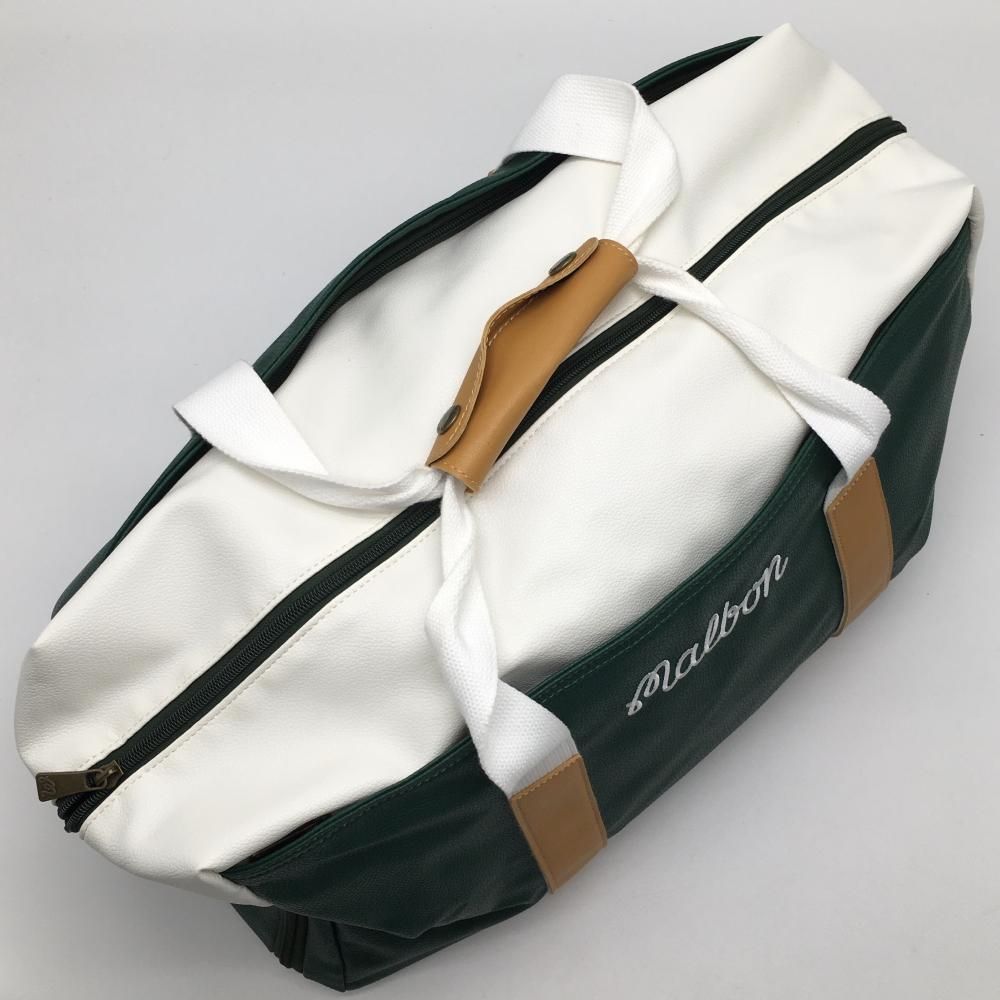 美品】マルボン 2WAYロッカーバッグ グリーン×ライトブラウン×白