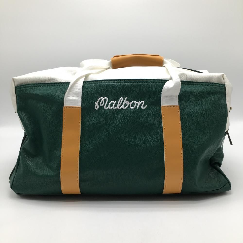 美品】マルボン 2WAYロッカーバッグ グリーン×ライトブラウン×白