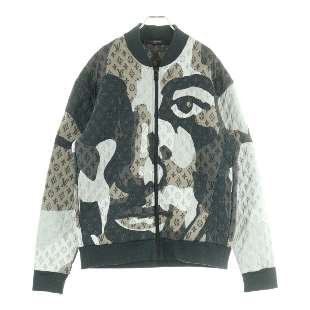 LOUIS VUITTON ルイヴィトン ×KID SUPER 23AW Monogram Cotton Jersey Bomber ×キッドスーパー モノグラム カモ柄 ボンバージャケット ブラック ホワイト RM232 AFR HPY78W