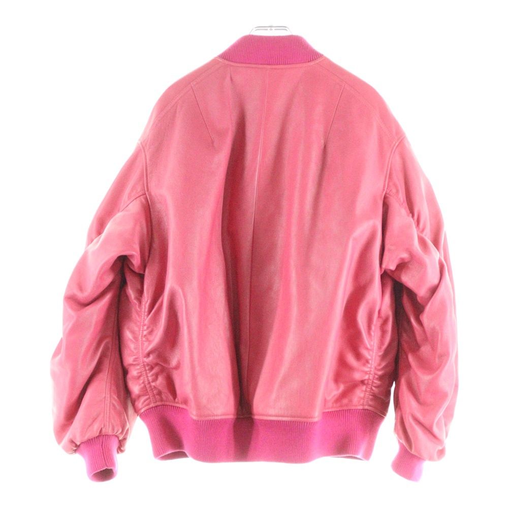 PRADA プラダ 21AW Oversized nappa leather bomber jacket オーバーサイズ ナッパ ボンバージャケット ピンク 58A079 1ZFE