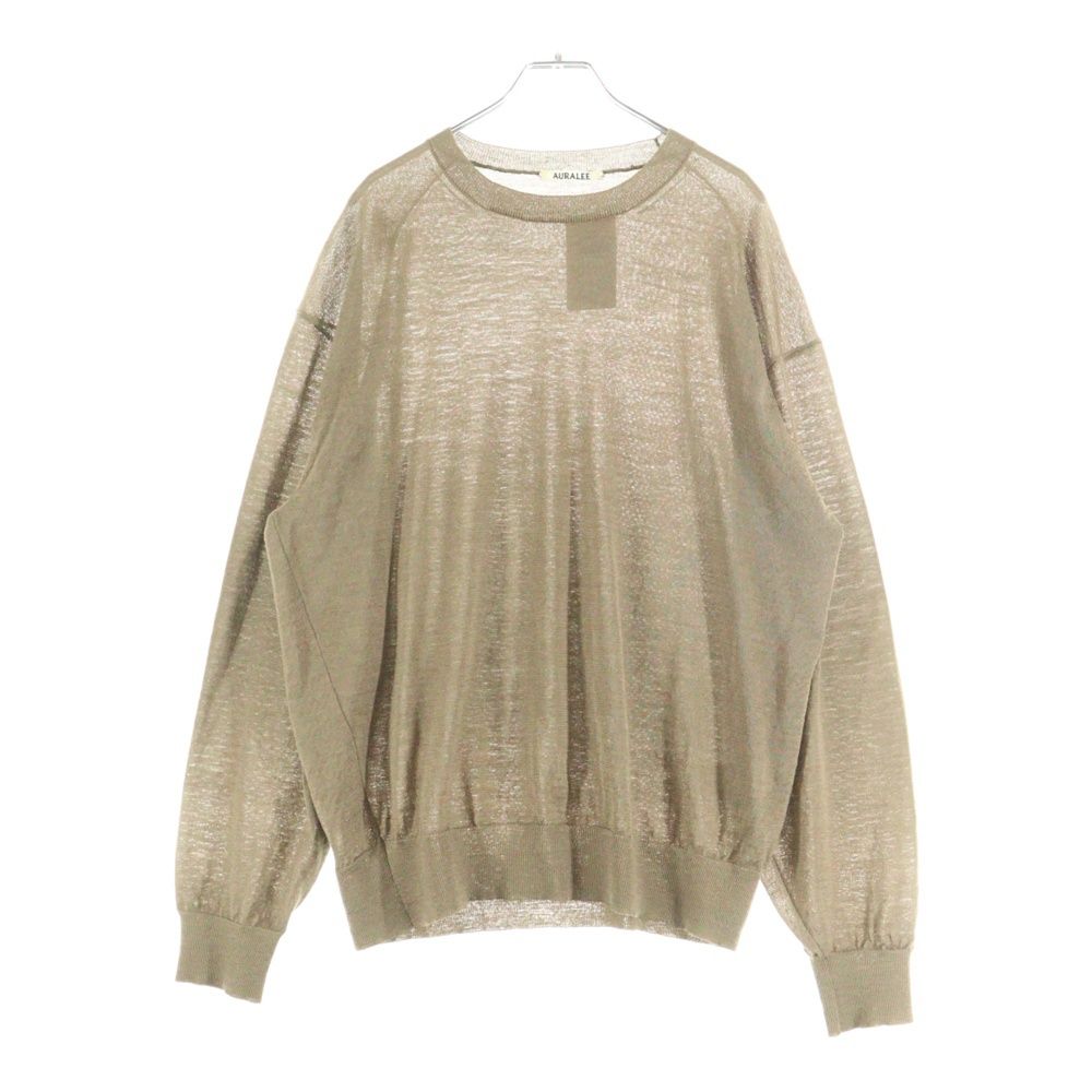 AURALEE オーラリー 20SS FLAT YARN MESH KNIT PO サマー モヘア ニットセーター ブラウン A9AP01MT