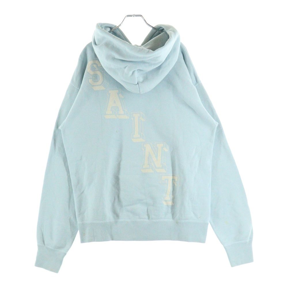 SAINT MICHAEL セントマイケル ANGEL SWEAT HOODIE エンジェル フロントプリント プルオーバーパーカー スウェットフーディ ライトブルー SM-S 21-0000-042