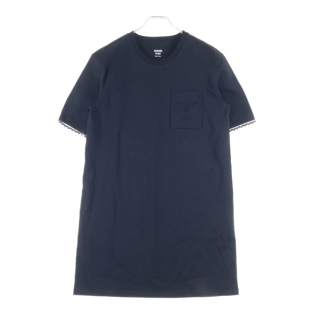 HERMES エルメス PALEFROI コットン カットワンピース ブラック レディース 5H4505DC