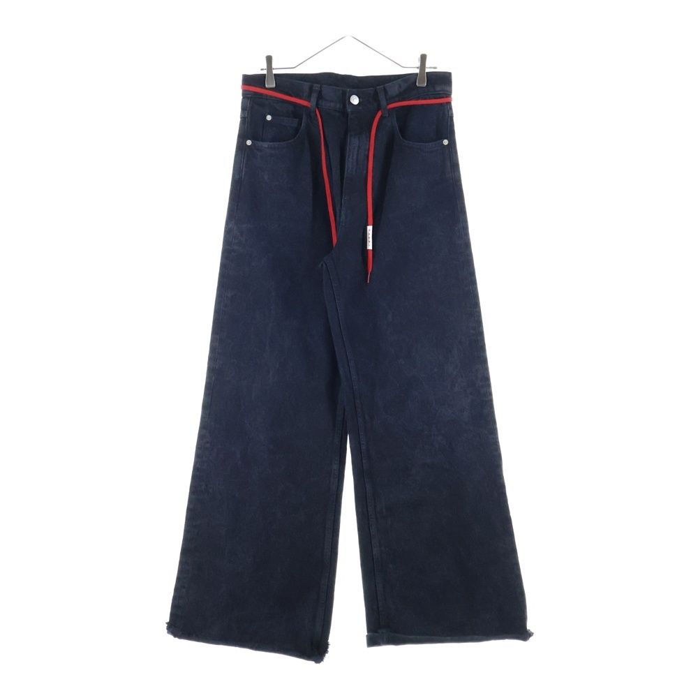 MARNI マルニ 23AW MARBLE DYED COTTON DENIM BLACK ワイドデニムパンツ ブラック