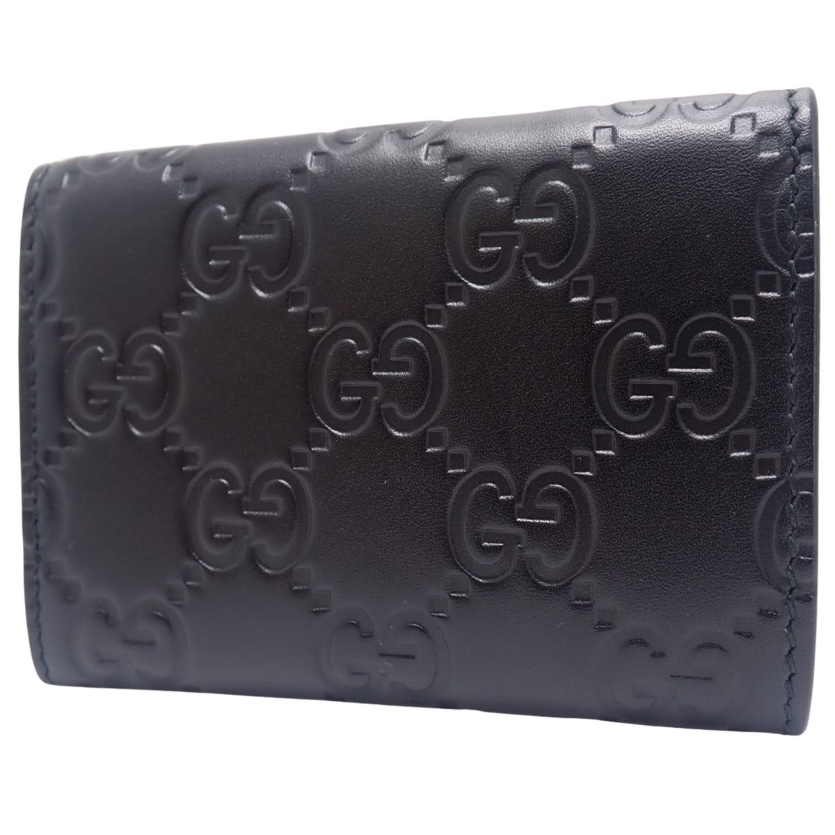 GUCCI グッチ グッチシマ 三つ折り ウォレット コンパクトウォレット 3つ折り 財布 小物 グッチシマレザー ブラック黒 シルバー金具 547070 レディース アラモード