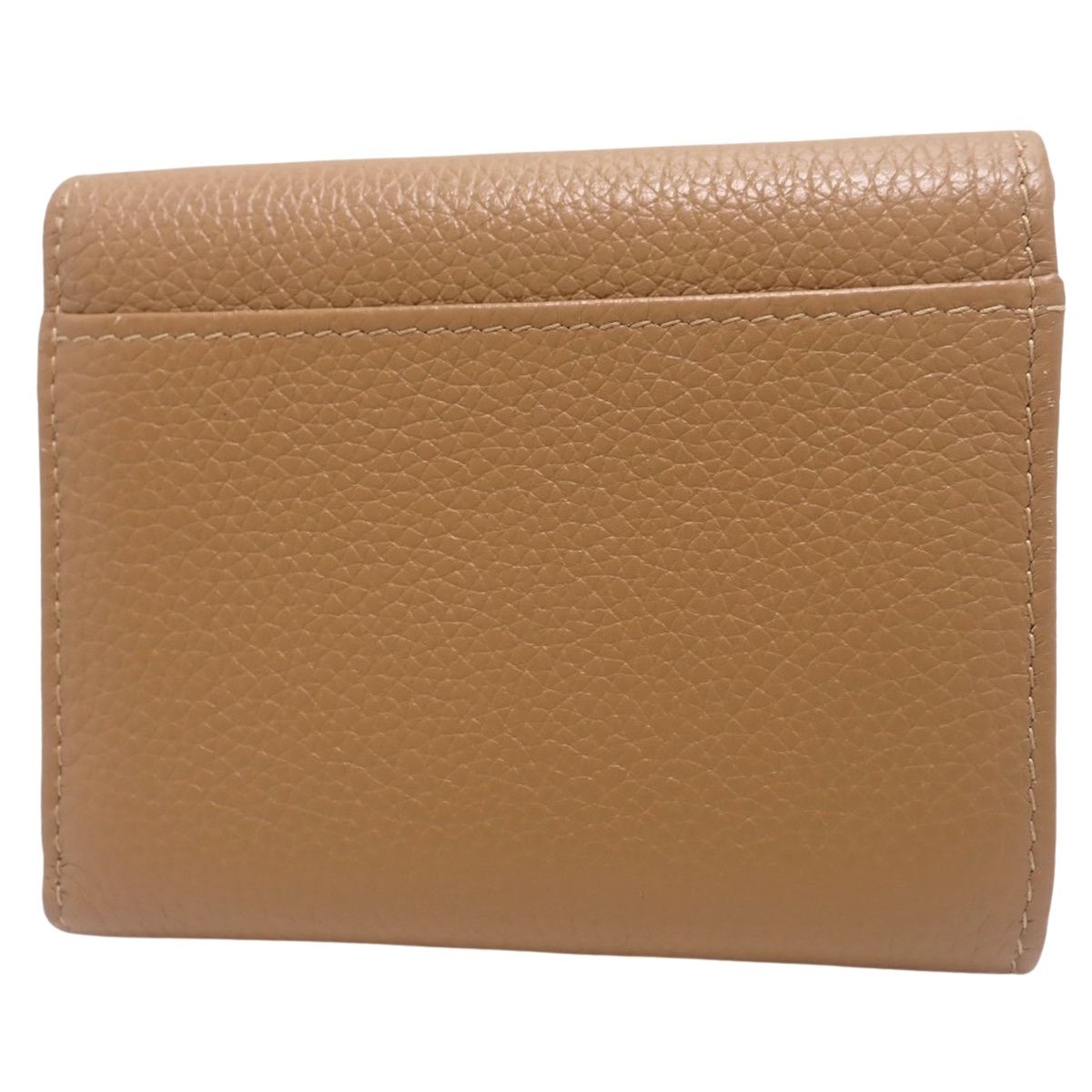 MIUMIU ミュウミュウ 三つ折り ウォレット コンパクトウォレット 3つ折り ミニ財布 小物 ロゴ レザー CARAMEL ブラウン茶 キャメル茶 ゴールド金具 5 MH 043 レディース アラモード