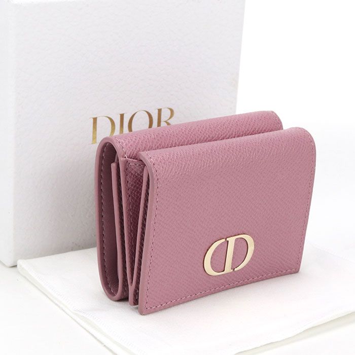DIOR ディオール コンパクト ウォレット ディオール カロ 三折財布 レザー レディース