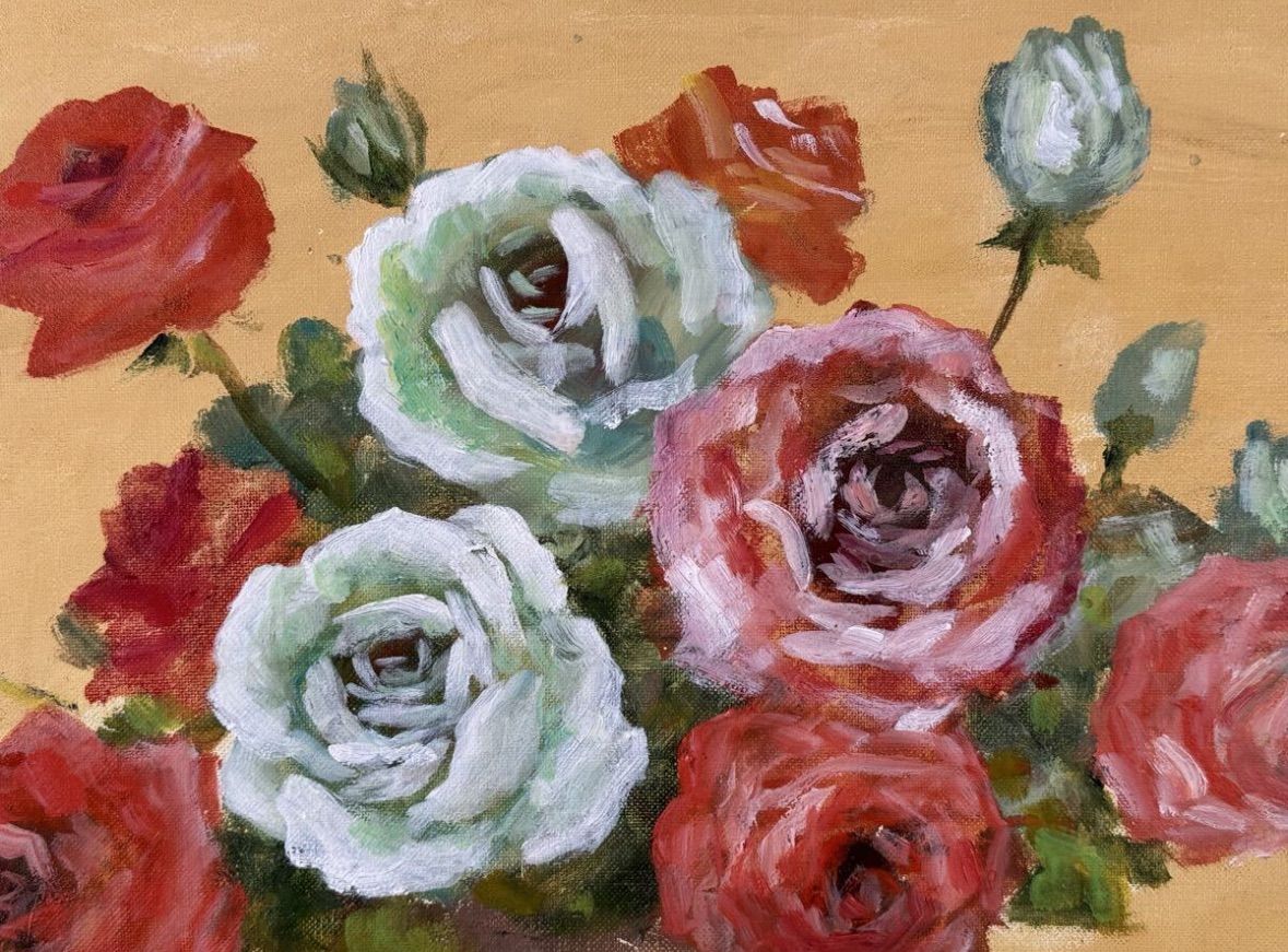 高木利彦 「バラ」油彩 F10号 静物画 直筆サイン入り - メルカリ