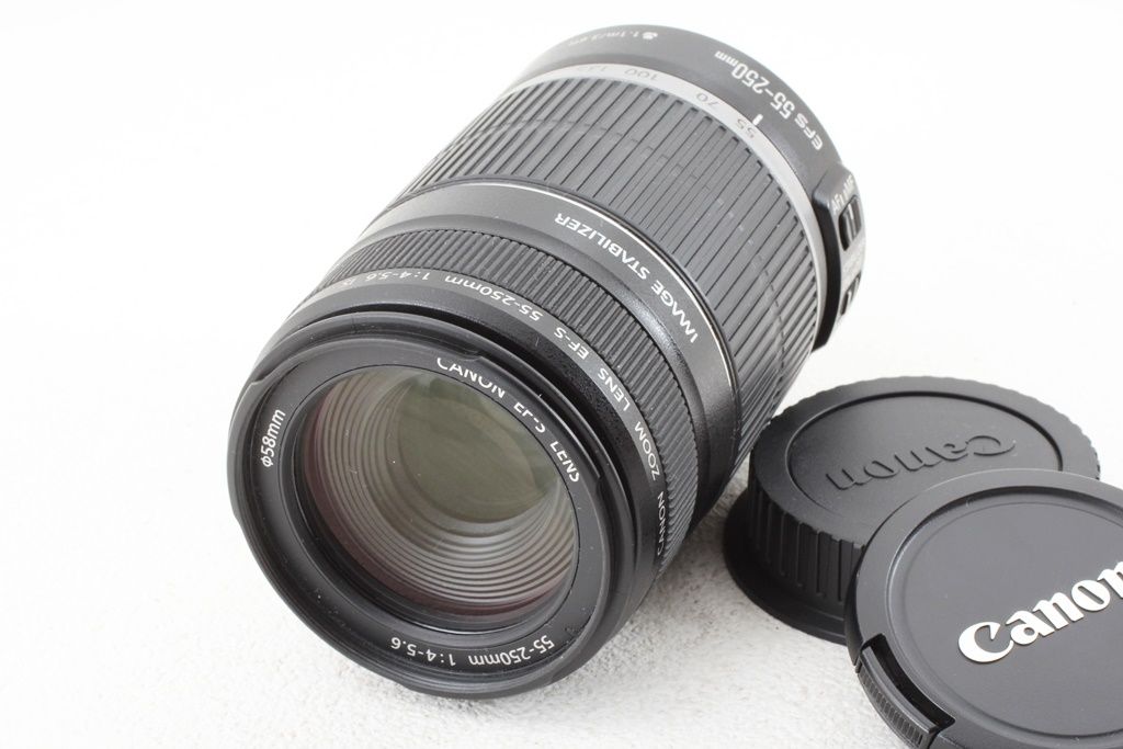 上品 Canon キヤノン EF-S 55-250mm F4-5.6 IS 望遠 ズーム レンズ