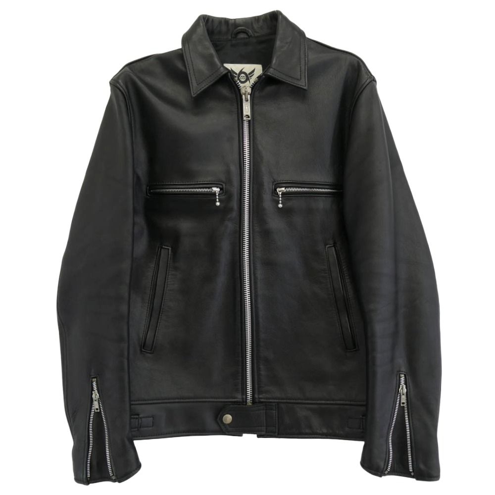 トリプルシックス 666 英国製 MY WAY MAN マイウェイマン シングル ライダース ジャケット ブラック系 36