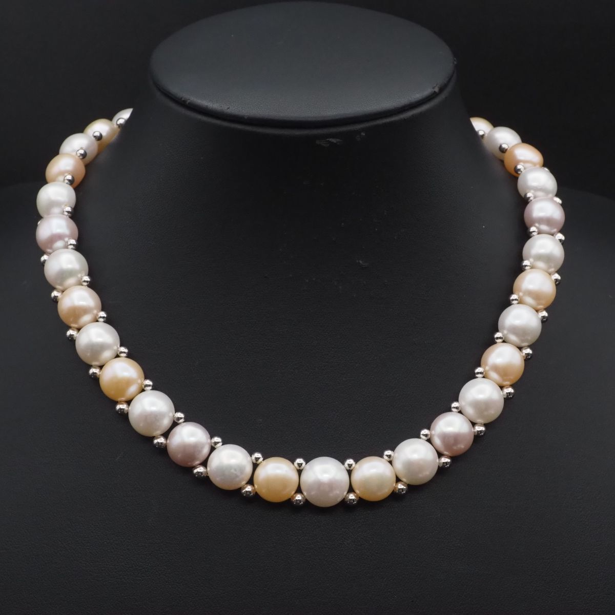 H256 淡水真珠 パール JanJan刻印 ネックレス マルチカラー デザイン
