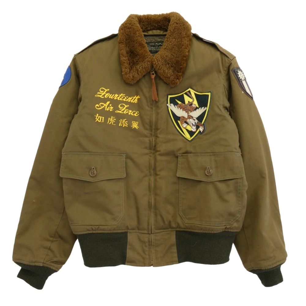 Buzz Rickson s バズリクソンズ BR 10803 TYPE B-10 23 rd Fighter Group FLYNG TIGERS フライングタイガース フライト ミリタリー ジャケット カーキ系 40
