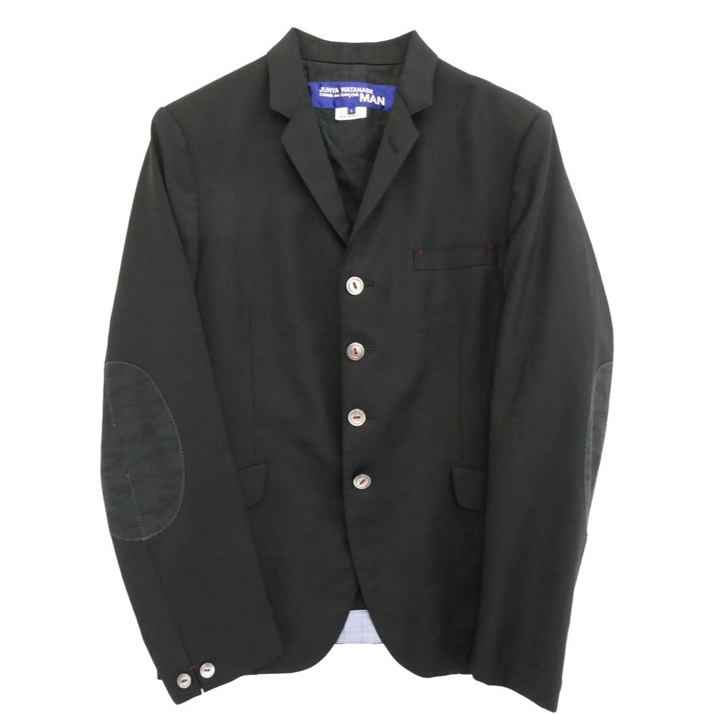 JUNYA WATANABE COMME des GARCONS MAN ジュンヤワタナベコムデギャルソンマン 19ss WC-J006 肘カモパッチ ウール テーラード ジャケット ブラック系 S