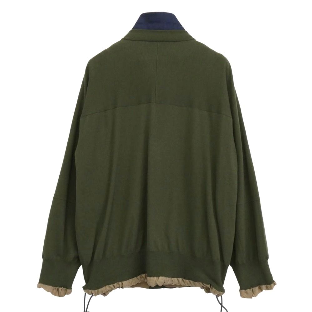 Sacai サカイ 22-02806M Knit Jacket 異素材切替 ドッキング ニット ジャケット モスグリーン系 2