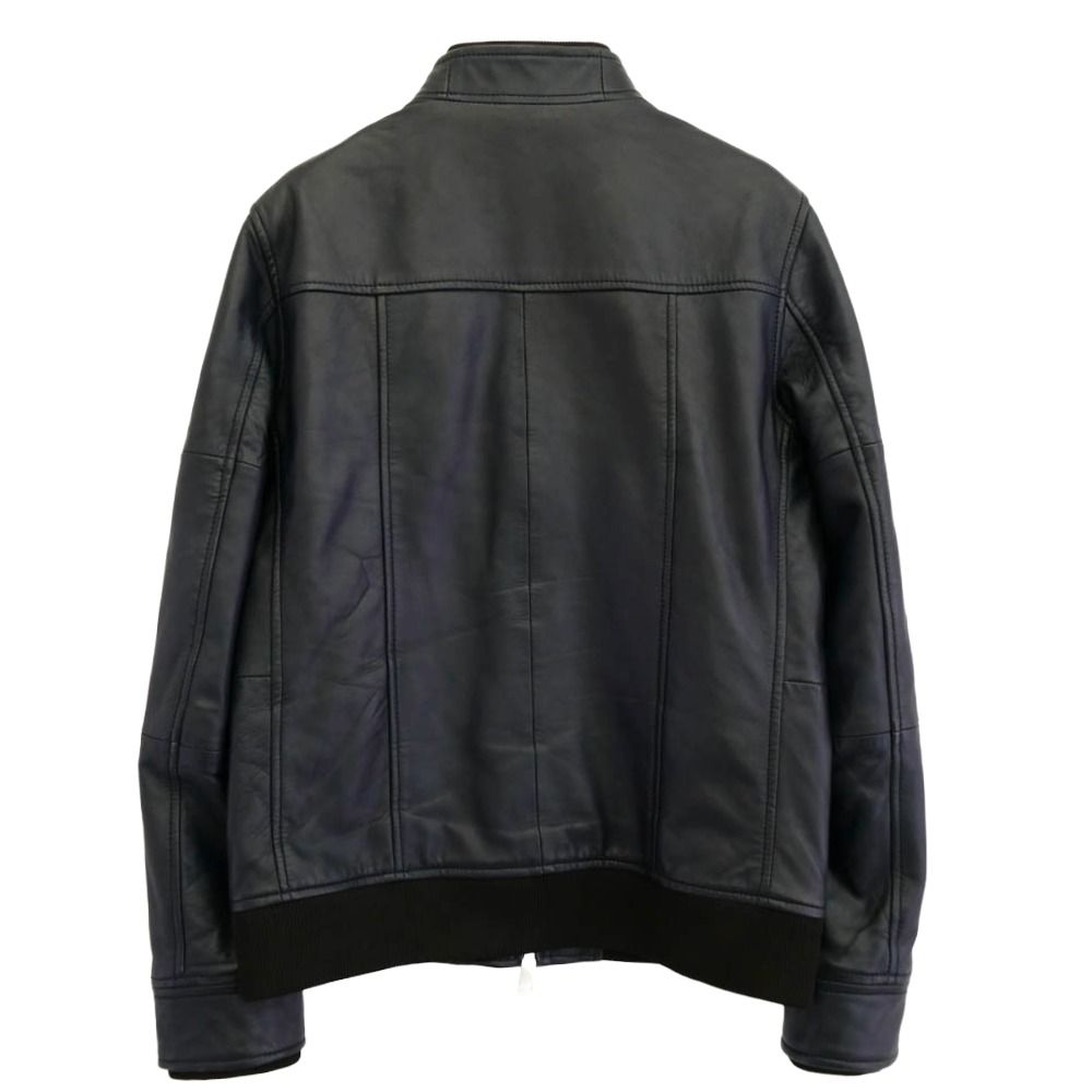 AKM エイケイエム 羊革 シングル ライダースジャケット ジャケット ブラック系 S