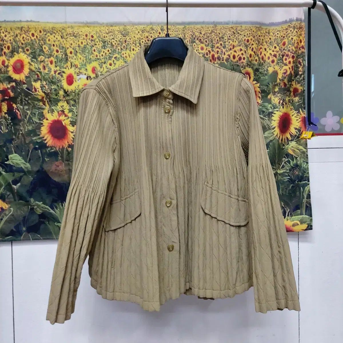 プリーツミー ポケット装飾 シャーリングキルティングジャケット パンツセット レディース Free 5k8