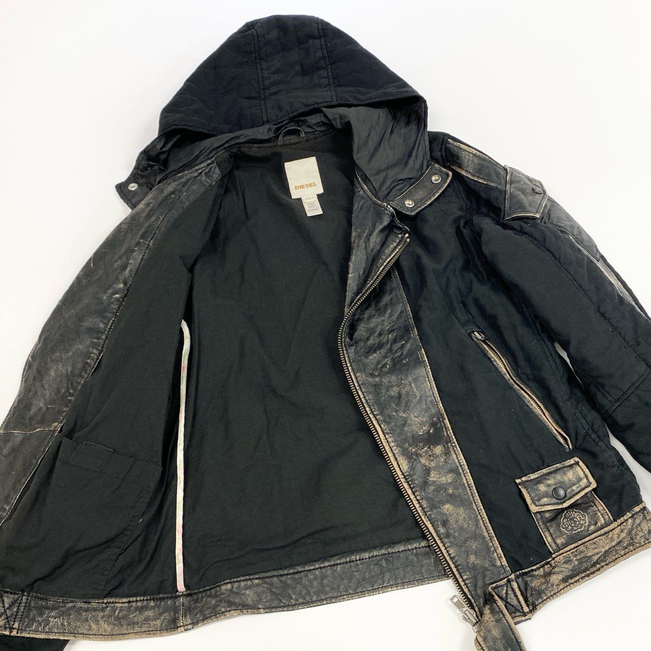 ライダースジャケット フーディー