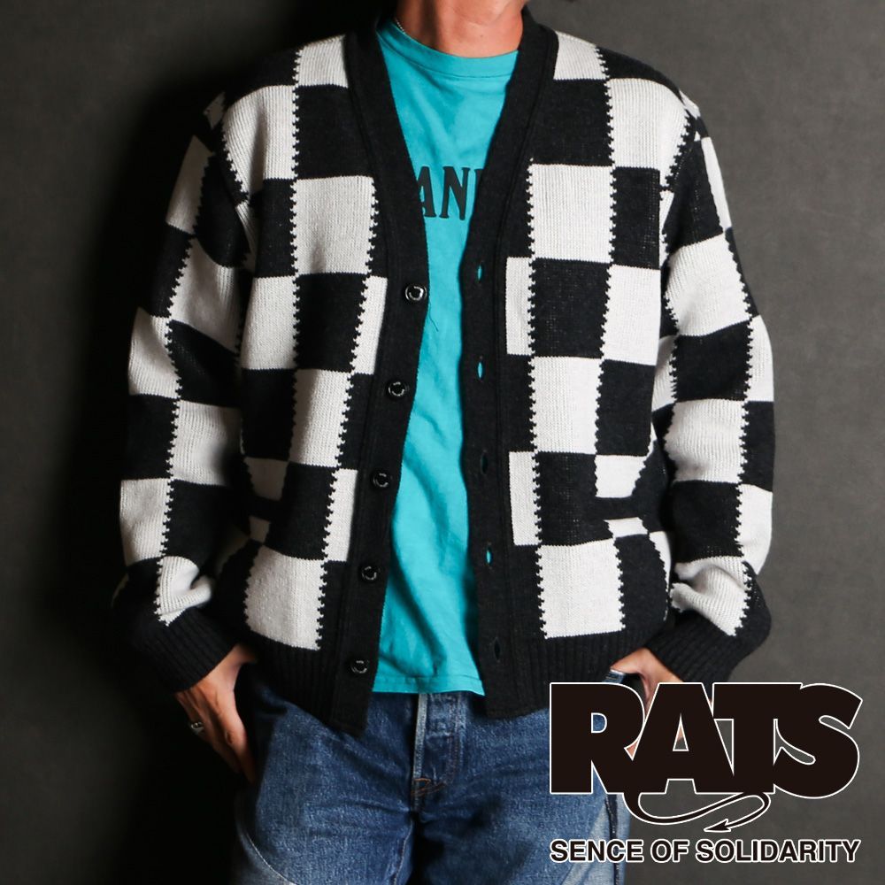 RATS ラッツ CHECKER CARDIGAN チェッカー カーディガン 25 RN-1108 メンズ