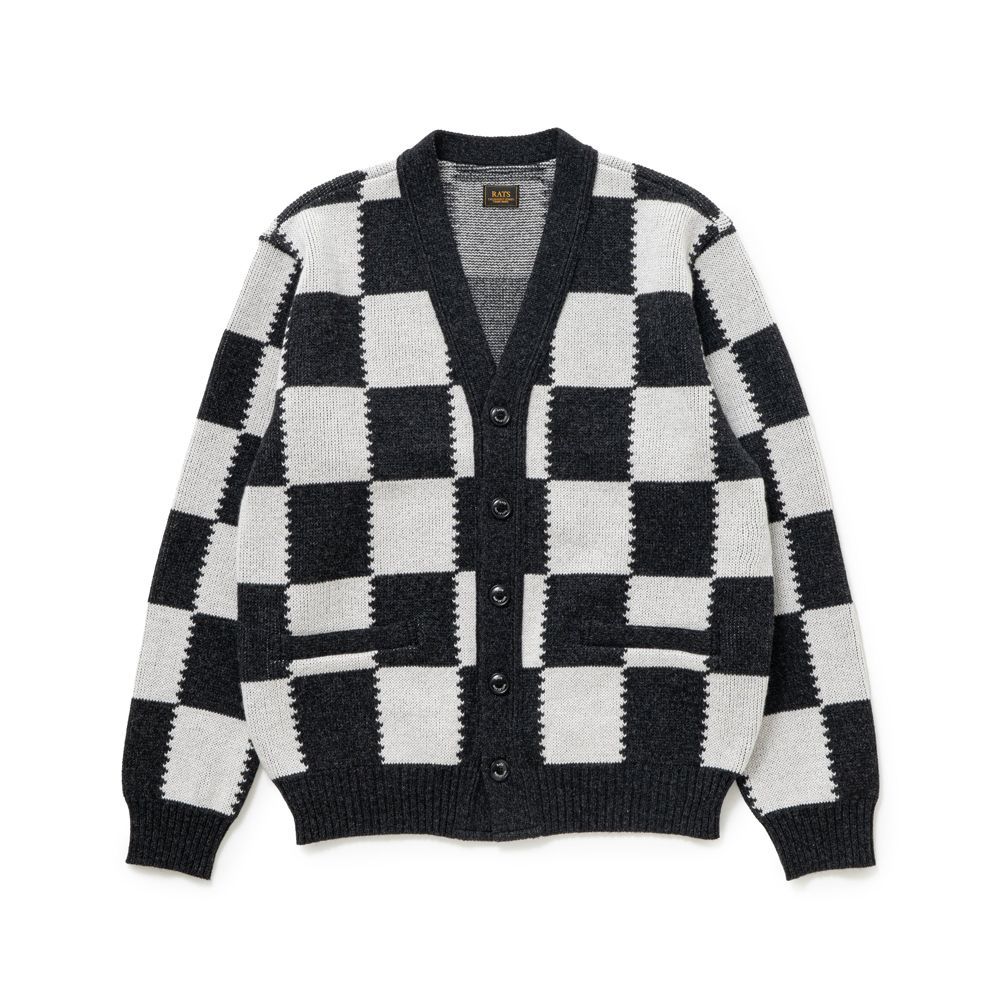 RATS/ラッツ】CHECKER CARDIGAN / チェッカー カーディガン / 25'RN