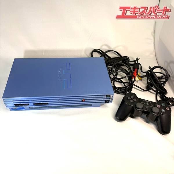 動作 済 不調有 PS2 本体 ブルー scph-39000 黒コントローラー付 湘南台店