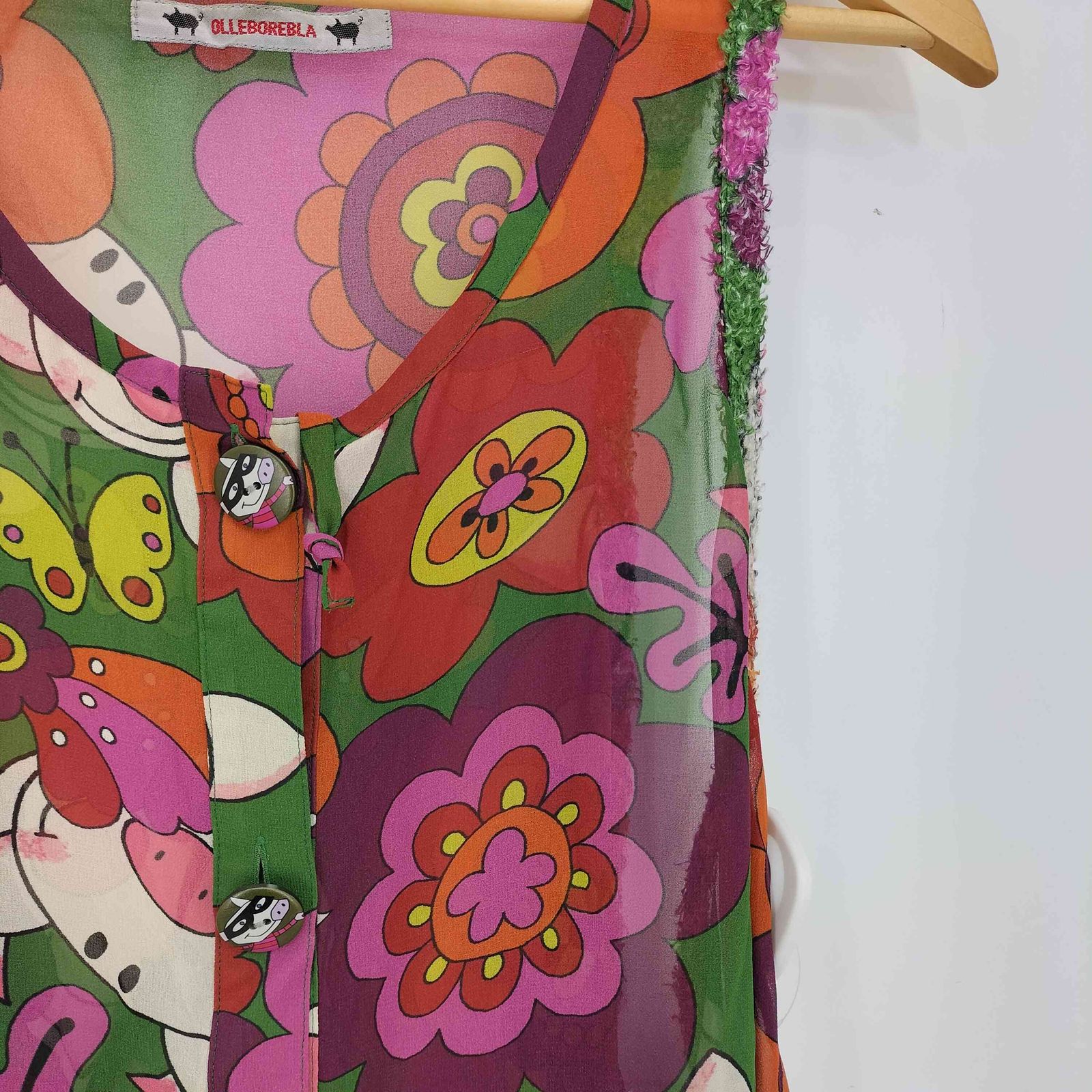 アルベロベロ OLLEBOREBLA オレボレブラ ブタさん おはな 総柄 シアー