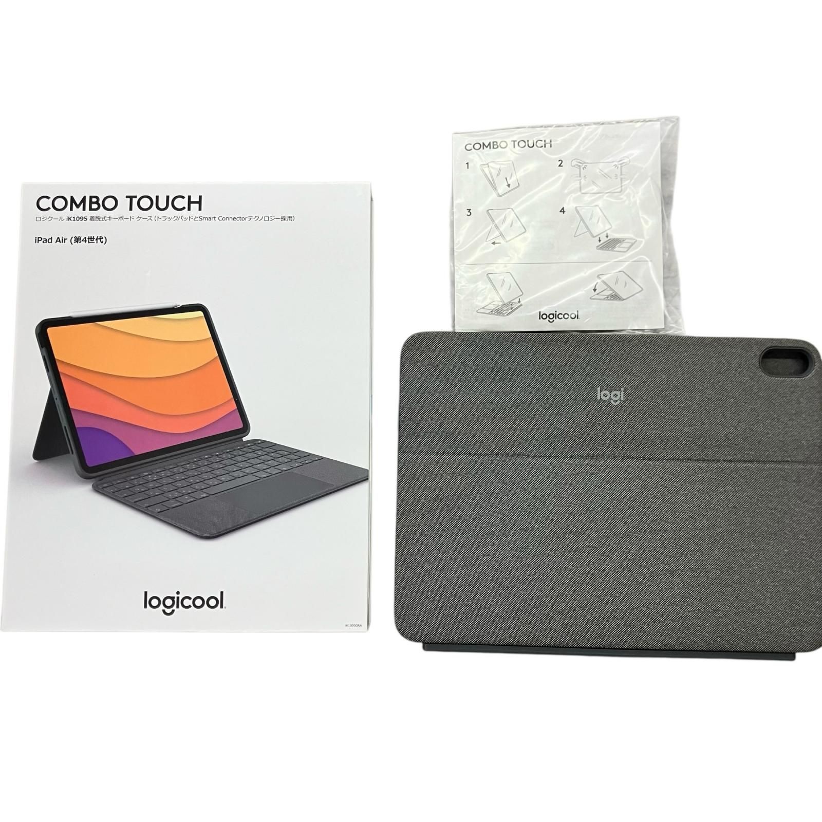 186000 現状品 Logicool ロジクール LOGICOOL Combo Touch iPadケース ik1095  グレー iPad Air 第4世代 対応 [250516HM120140] Logicool Combo Touch iPad Air 4世代 ケース グレー - メルカリ