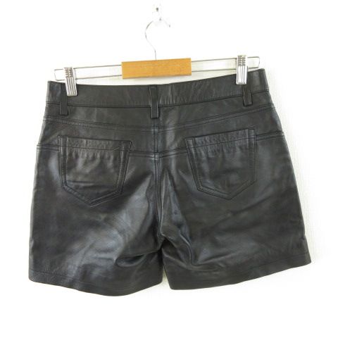 マックスブルー Max Blue ラムレザーショートパンツ 黒 9号 A596