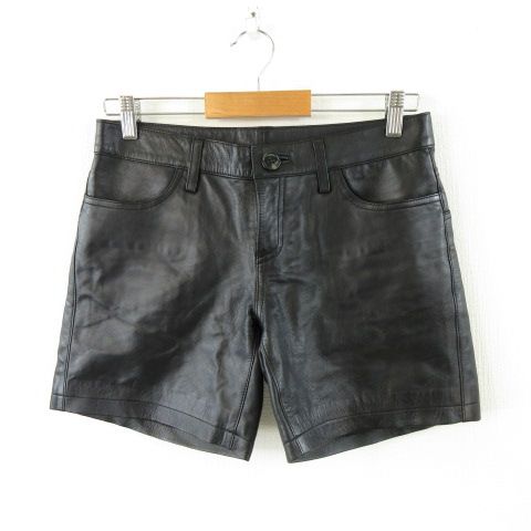 マックスブルー Max Blue ラムレザーショートパンツ 黒 9号 A 596