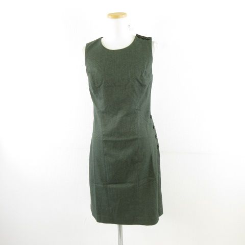 バナナリパブリック BANANA ノースリーブワンピース ひざ丈 緑 2 A 601