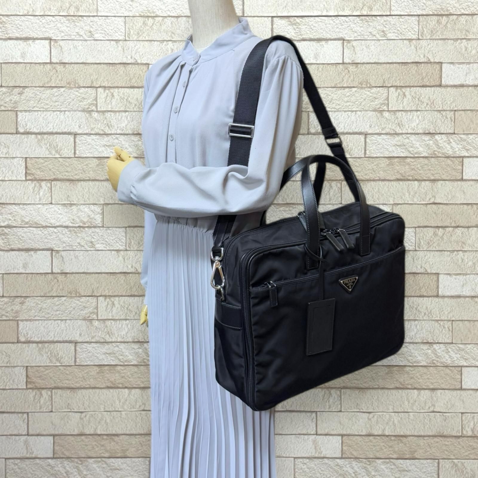 プラダ ビジネスバッグ ナイロン ブラック レディース PRADA プラダ